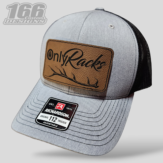 "Olny Racks" Leather Patch Hat