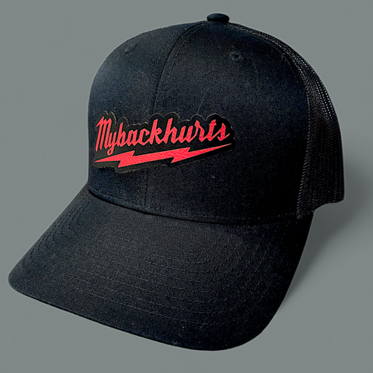 "MyBackHurts" Leather Patch Hat