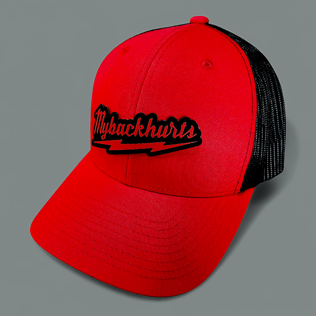 "MyBackHurts" Leather Patch Hat