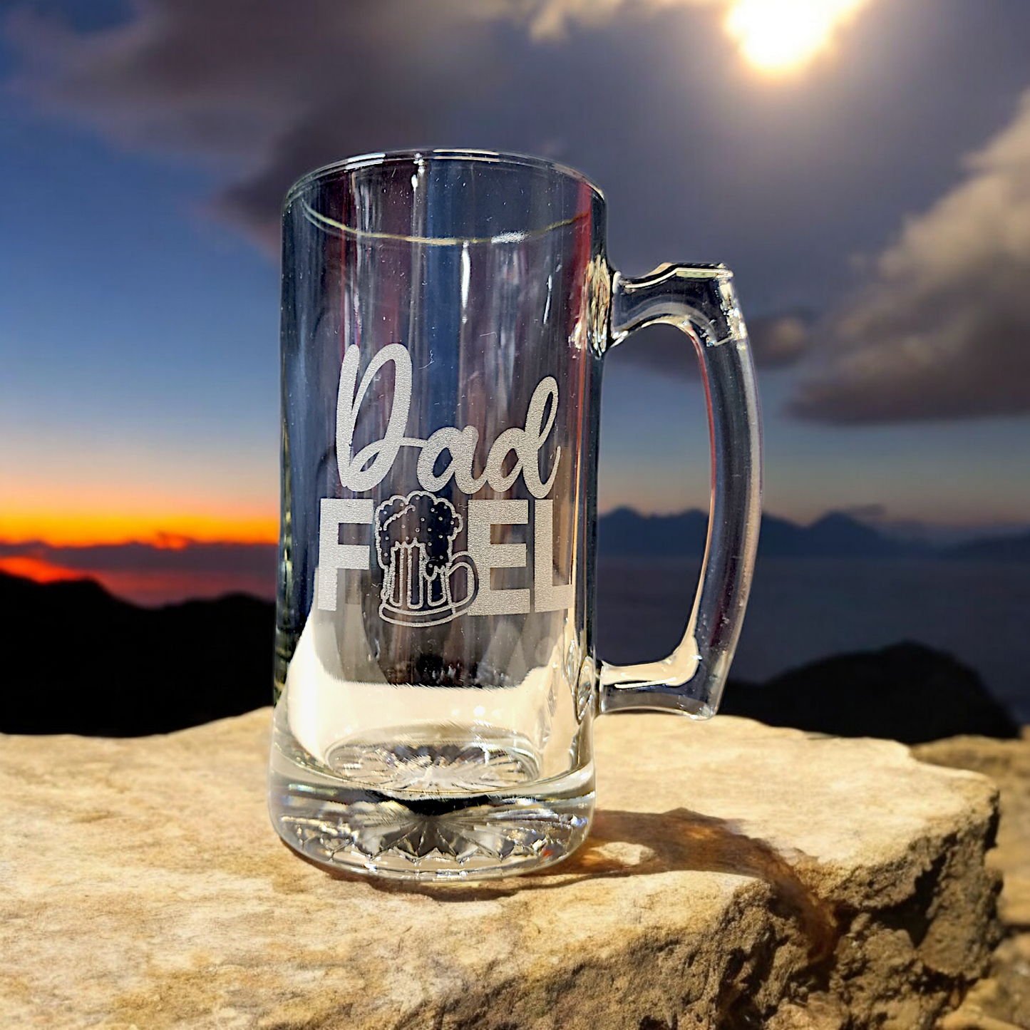 "DAD FUEL" glass mug